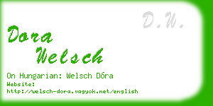 dora welsch business card